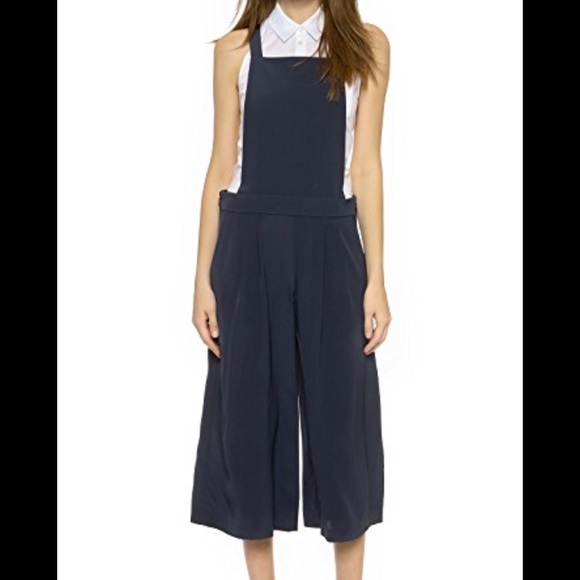 Tibi navy silk overall jumpsuit new with tags